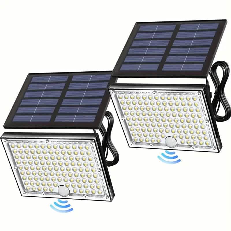 113 LED Cool White Floodlights Solar Motion Sensor Lights