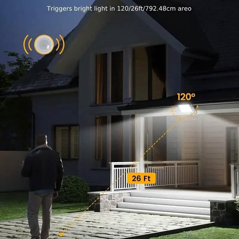 113 LED Cool White Floodlights Solar Motion Sensor Lights