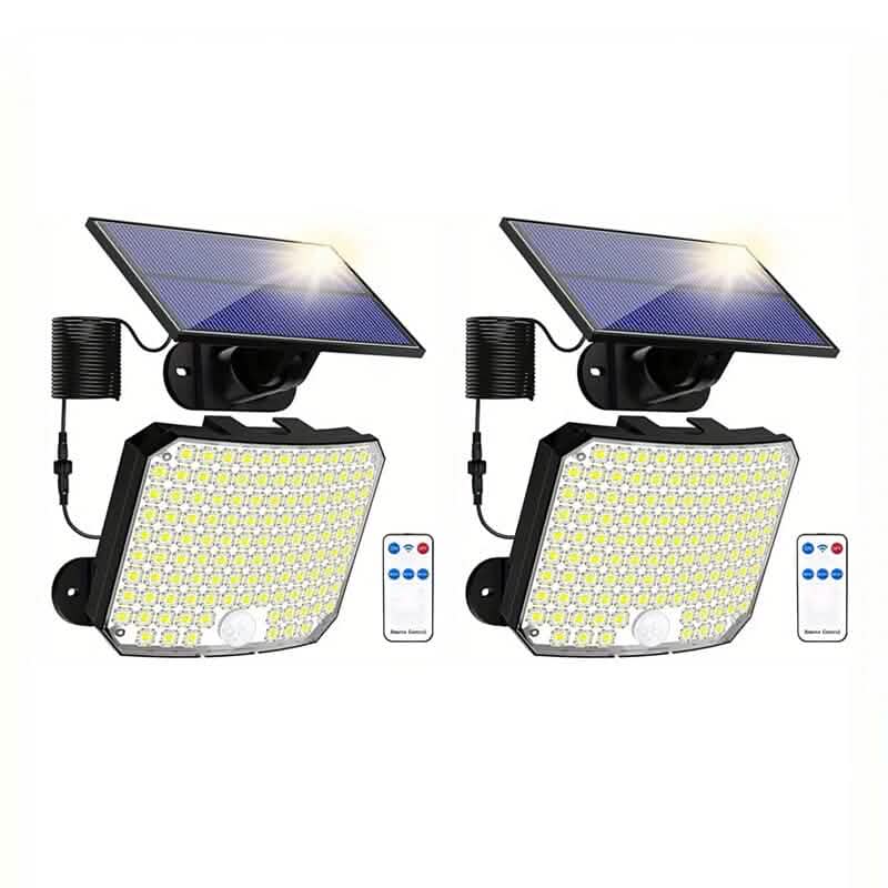 118 LED Solar Motion Sensor Flood Lights with Remote Control