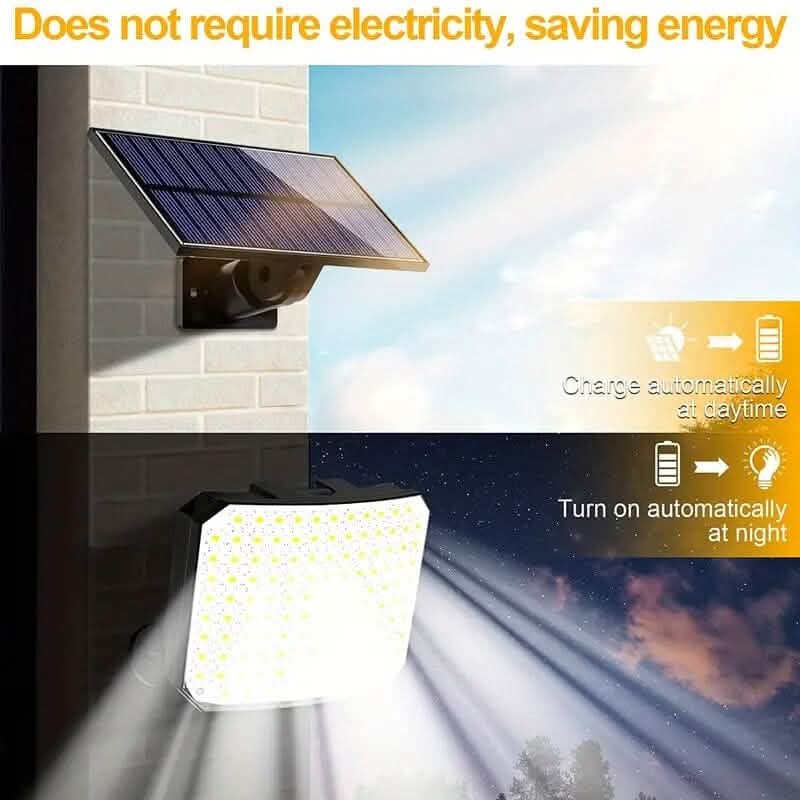 118 LED Solar Motion Sensor Flood Lights with Remote Control