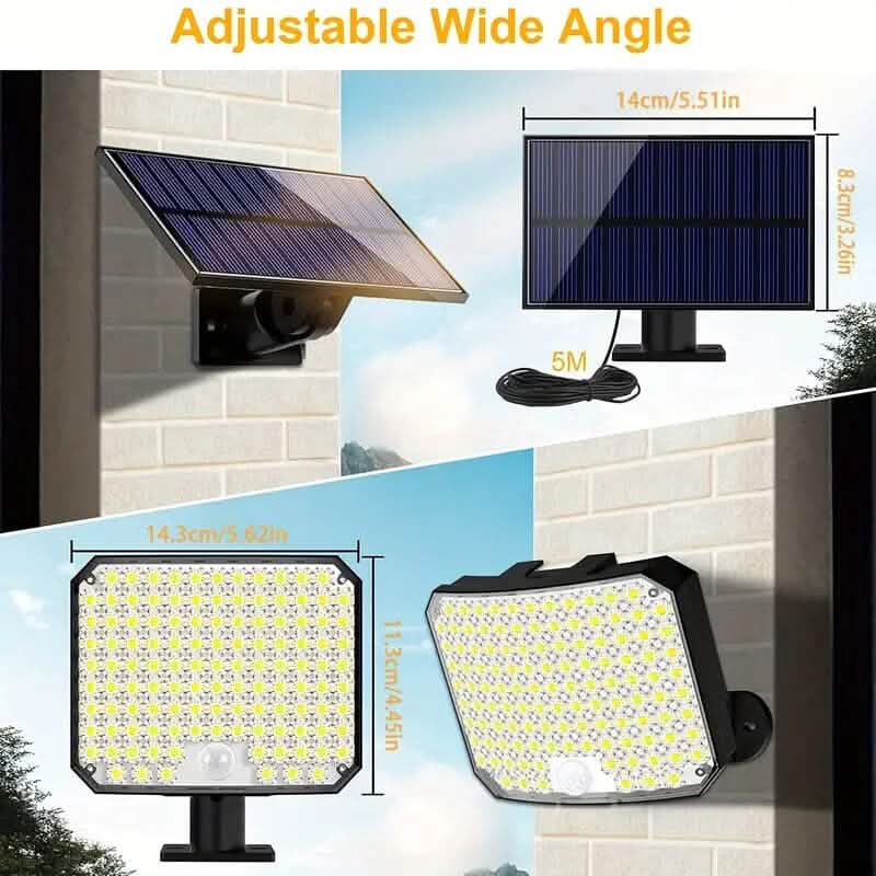 118 LED Solar Motion Sensor Flood Lights with Remote Control