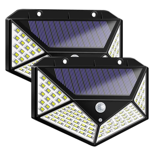 2-Pack 100-LED Solar Motion Sensor Outdoor Lights