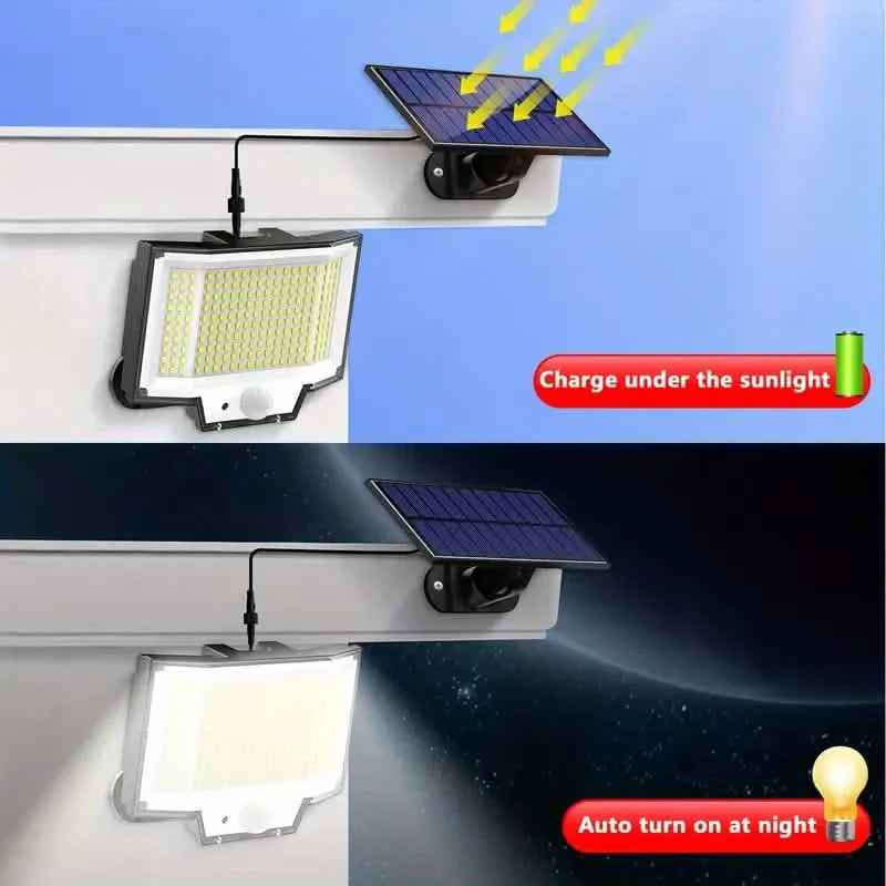 2-Pack: 200-LED/3Modes Upgraded Split Solar Motion Sensor Light Outdoor with Remote
