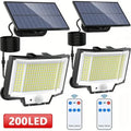 2-Pack: 200-LED/3Modes Upgraded Split Solar Motion Sensor Light Outdoor with Remote