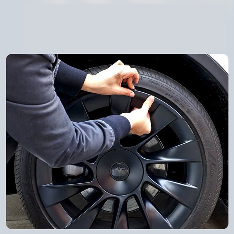 Split Hub Center Cap Covers for Model Y 20"/21" | 4-Piece Set | 5 Colors | Curb Rash Protection
