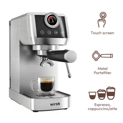 Máquina de espresso Wirsh de 20 bares — Cafetera de espresso profesional para el hogar