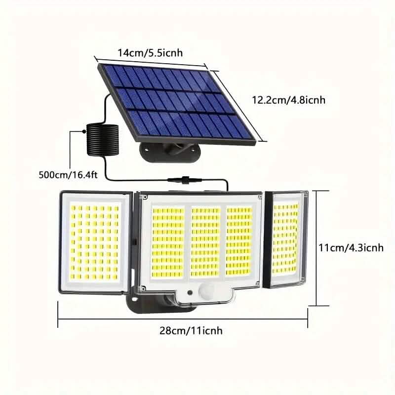 348 LED Motion Sensor Solar Lights Outdoor with Remote Control