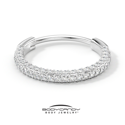 20G Implant Grade Titanium Triple Sided Micro Gem Hinged Nose Hoop