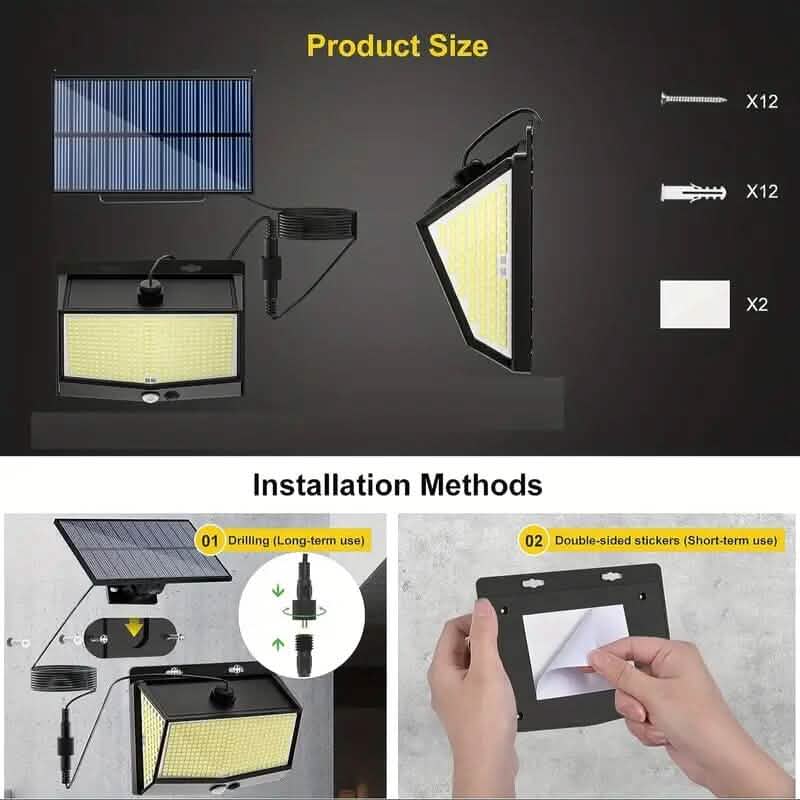 468 LED Solar Motion Sensor Security Outdoor Light