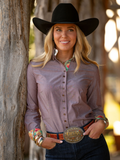 Core Collection Brown Chambray Women's Western Shirt