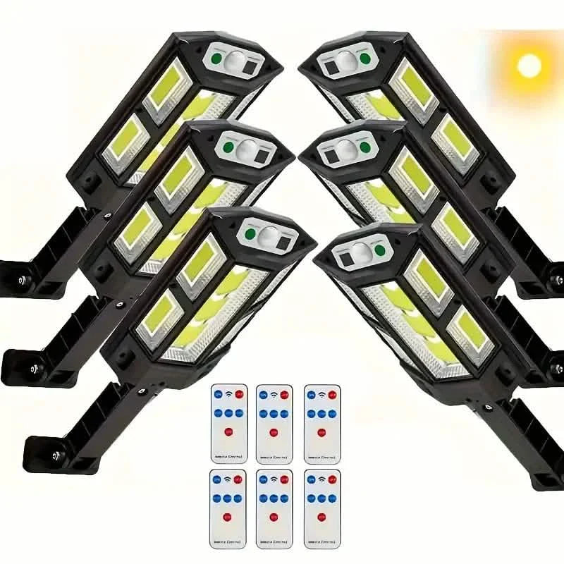6-Pack: Solar Powered Motion Sensor Outdoor Garden Light with 108 COB LED Lights