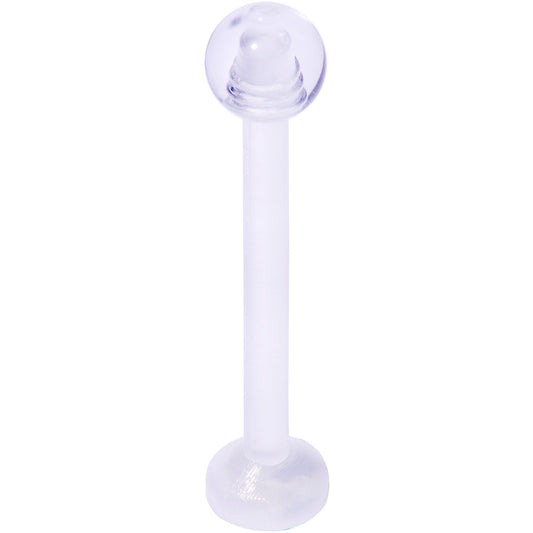 14G 5/8 Clear Flexible Bioplast Straight Barbell Retainer