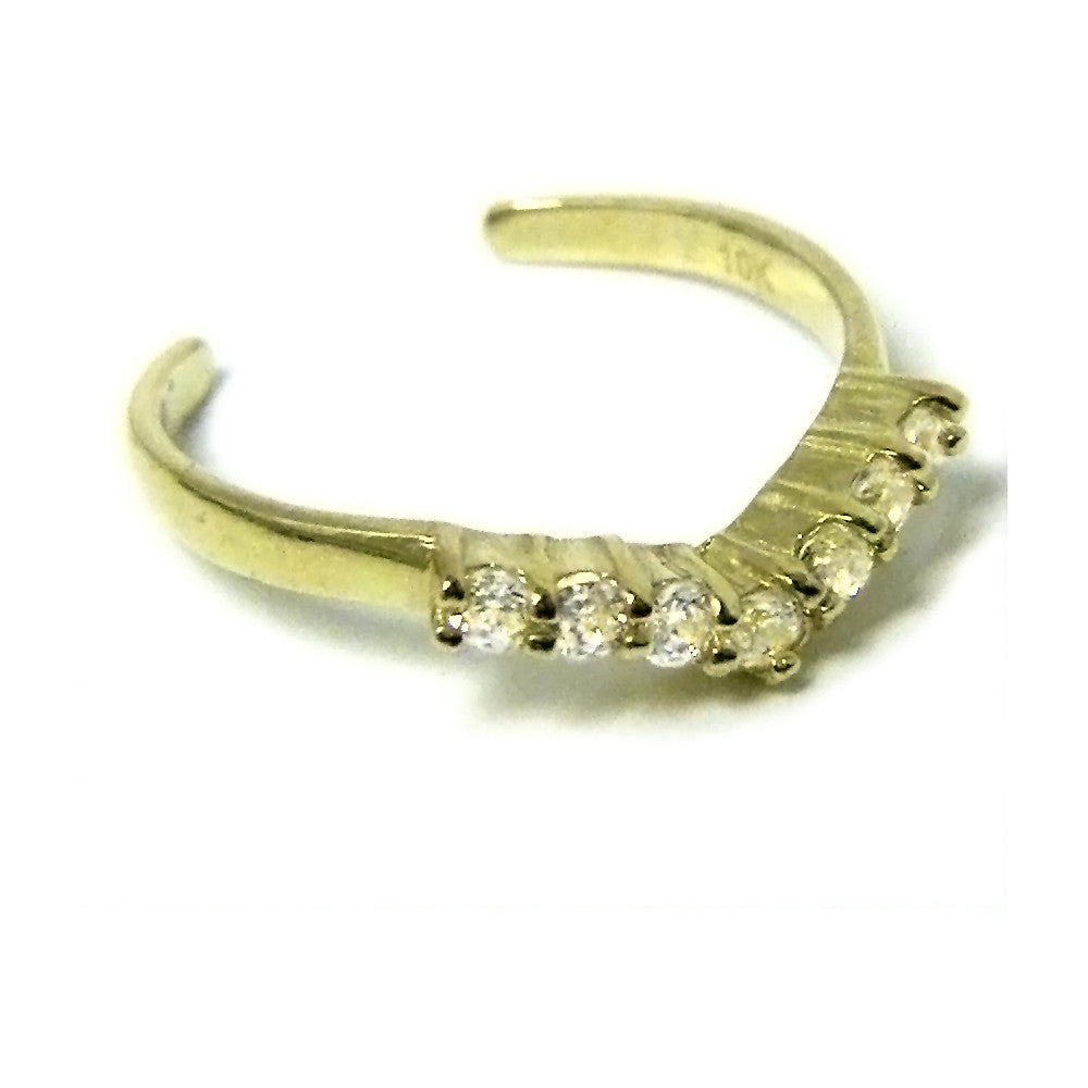 10K GOLD Cubic Zirconia PRINCESS Toe Ring