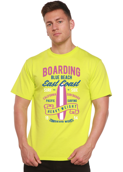Boarding Blue Beach Men's Bamboo Viscose/Organic Cotton Short Sleeve Graphic T-Shirt
