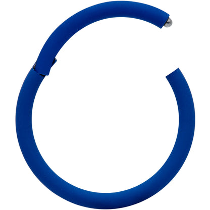18G 3/8 Blue Matte Cartilage Hinged Segment Ring