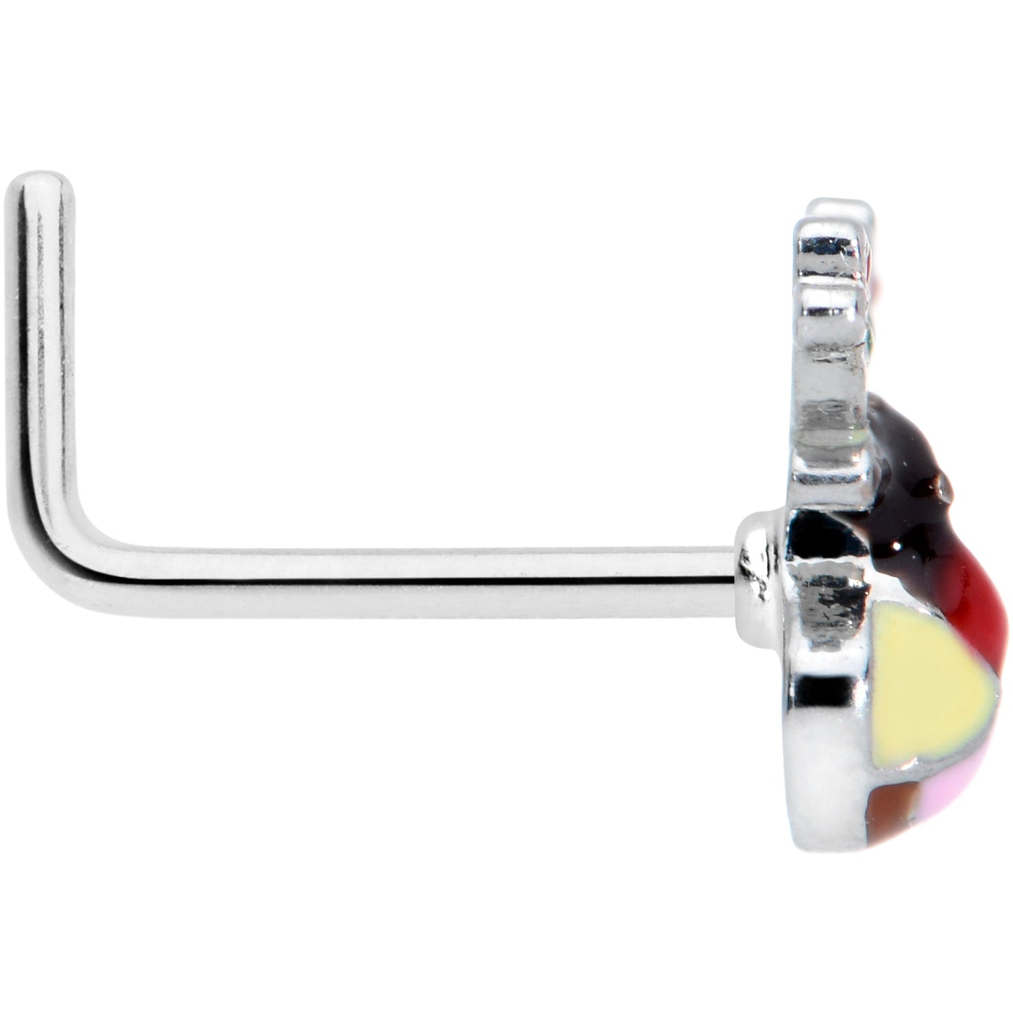 20G 7.5mm Colorful Reindeer Christmas L Shape Nose Ring