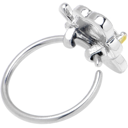 20G 5/16 Clear CZ Gem Butterfly Love Bug Nose Hoop