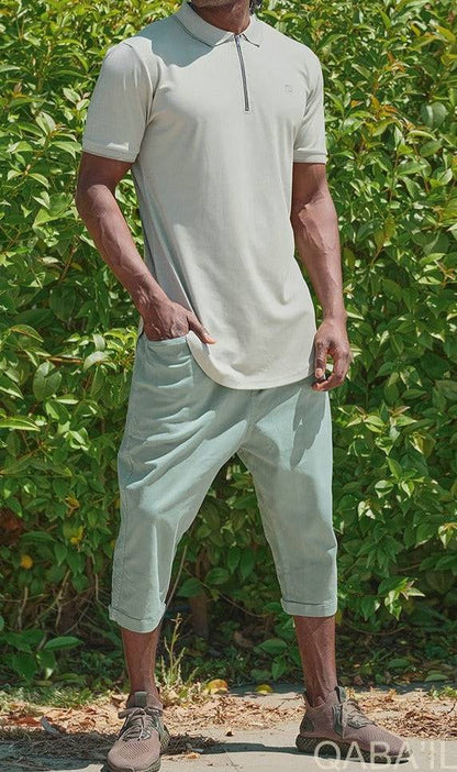 QL Cropped Trousers Stretch in Light Green