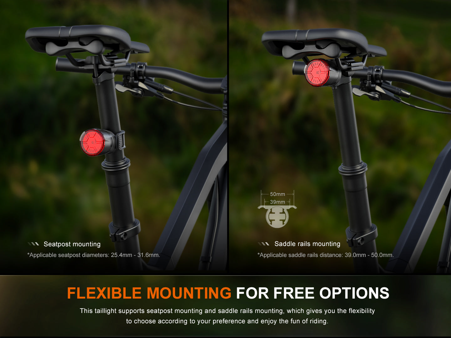 Luz trasera de bicicleta Fenix BC06R Smart-Brake - Detección automática de frenado