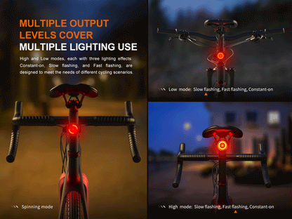 Luz trasera de bicicleta Fenix BC06R Smart-Brake - Detección automática de frenado