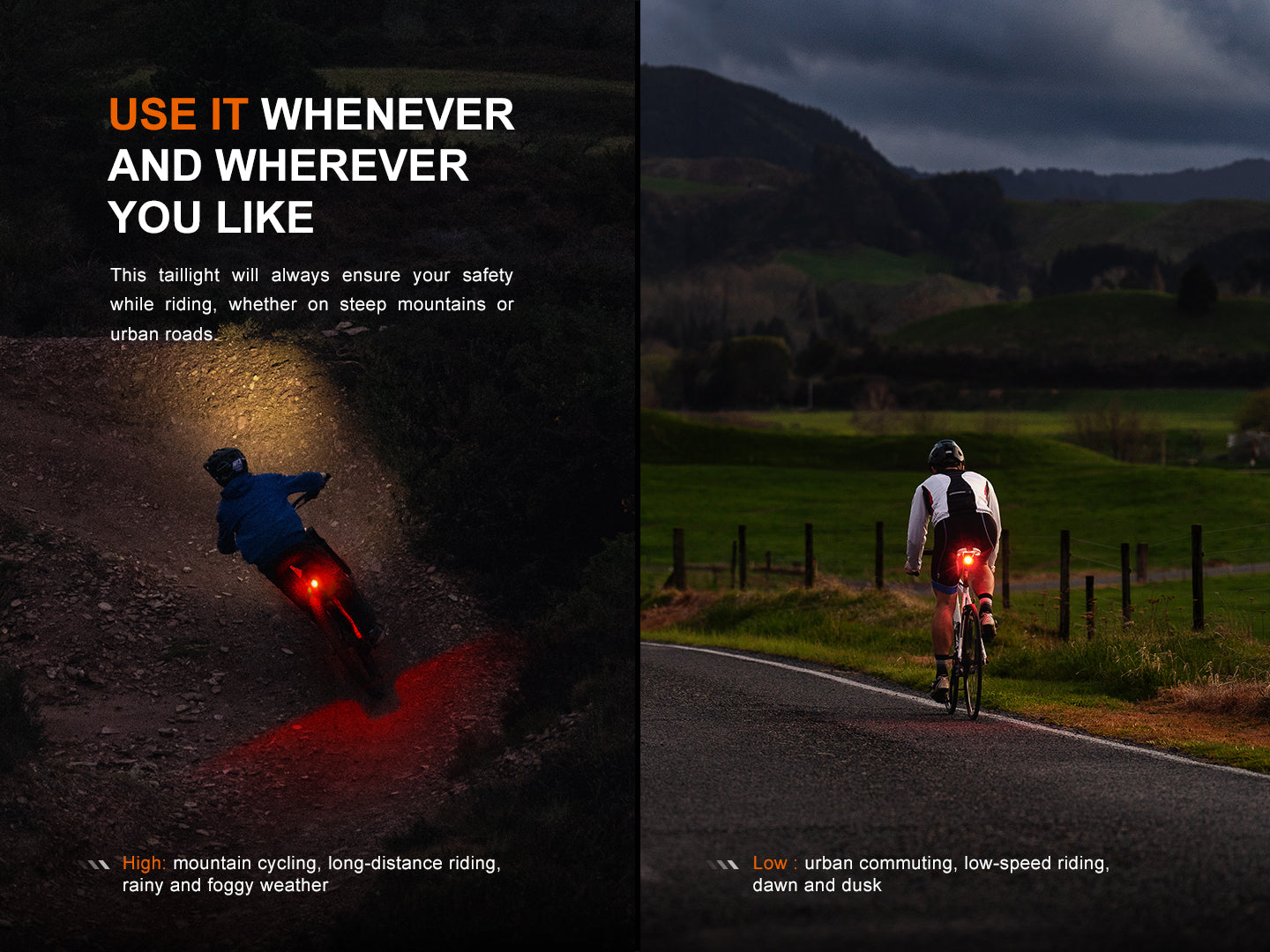 Luz trasera de bicicleta Fenix BC06R Smart-Brake - Detección automática de frenado