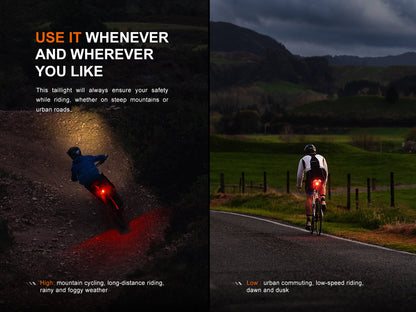 Luz trasera de bicicleta Fenix BC06R Smart-Brake - Detección automática de frenado