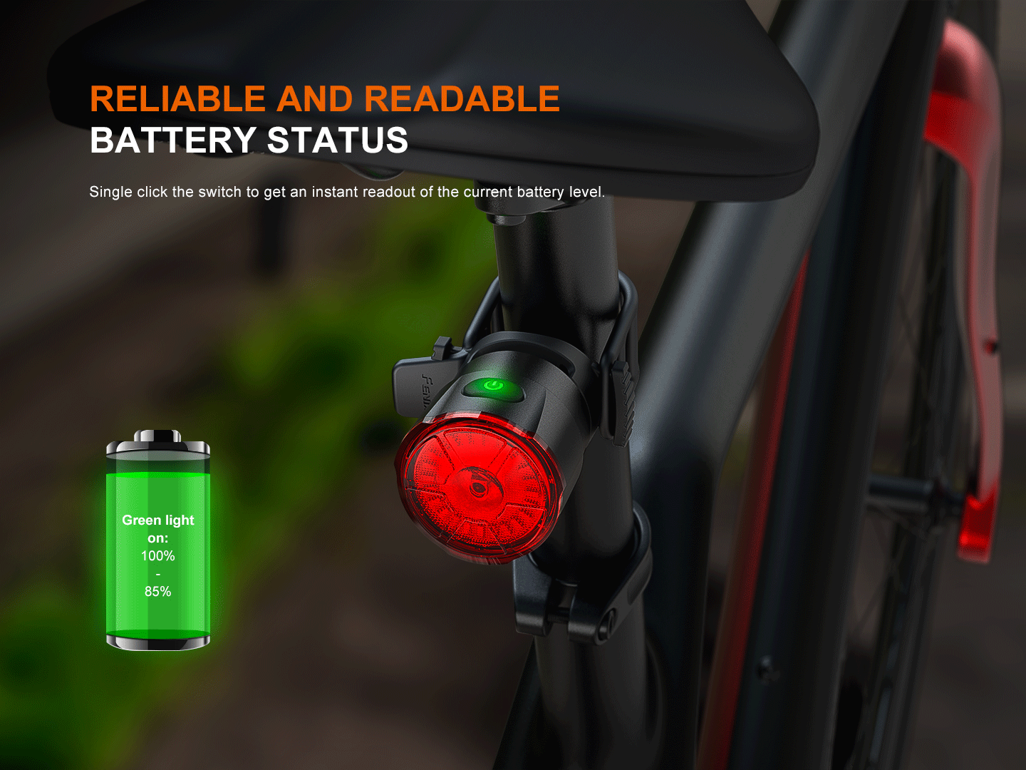 Luz trasera de bicicleta Fenix BC06R Smart-Brake - Detección automática de frenado