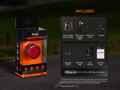 Luz trasera de bicicleta Fenix BC06R Smart-Brake - Detección automática de frenado