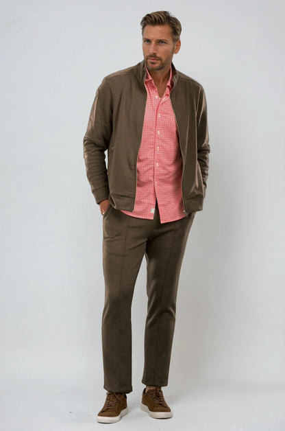 Swiss Check Long Sleeve Tech Shirt - Red