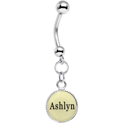 Custom Glow in the Dark Personalized Name Dangle Belly Ring