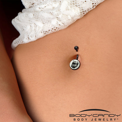 Glow in the Dark Black Only in Ohio Belly Ring by Onyx O