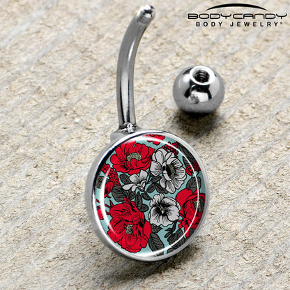 Blossom Creation Vibrant Bloom of Flowers Belly Ring by Onyx O