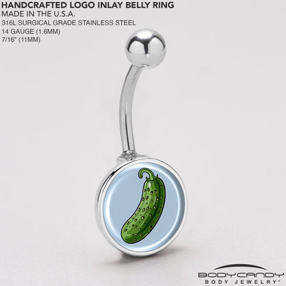 Green Pickle Belly Ring by Onyx O