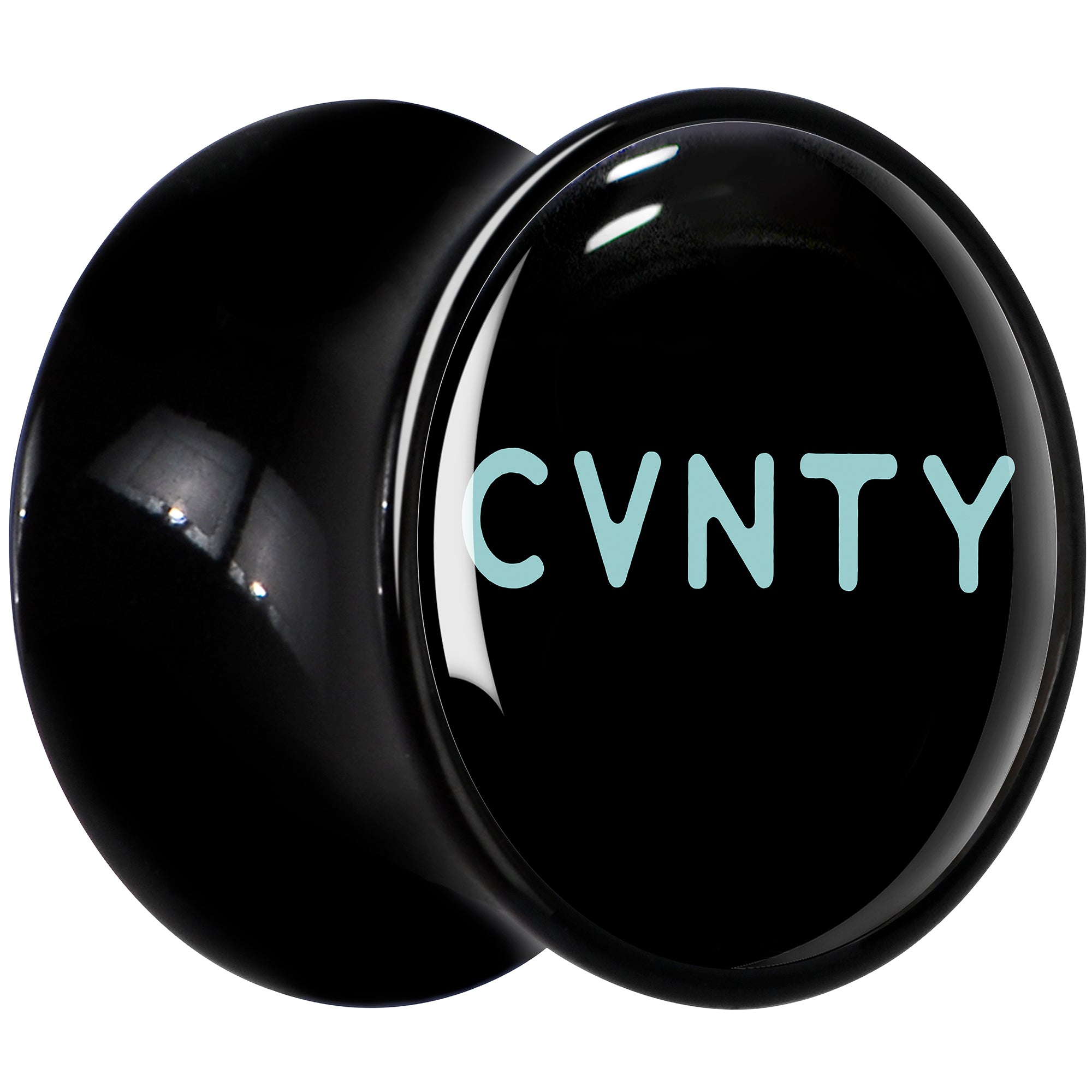 0G Phrase Logo CVNTY Black Acrylic Saddle Plug Set by Onyx O