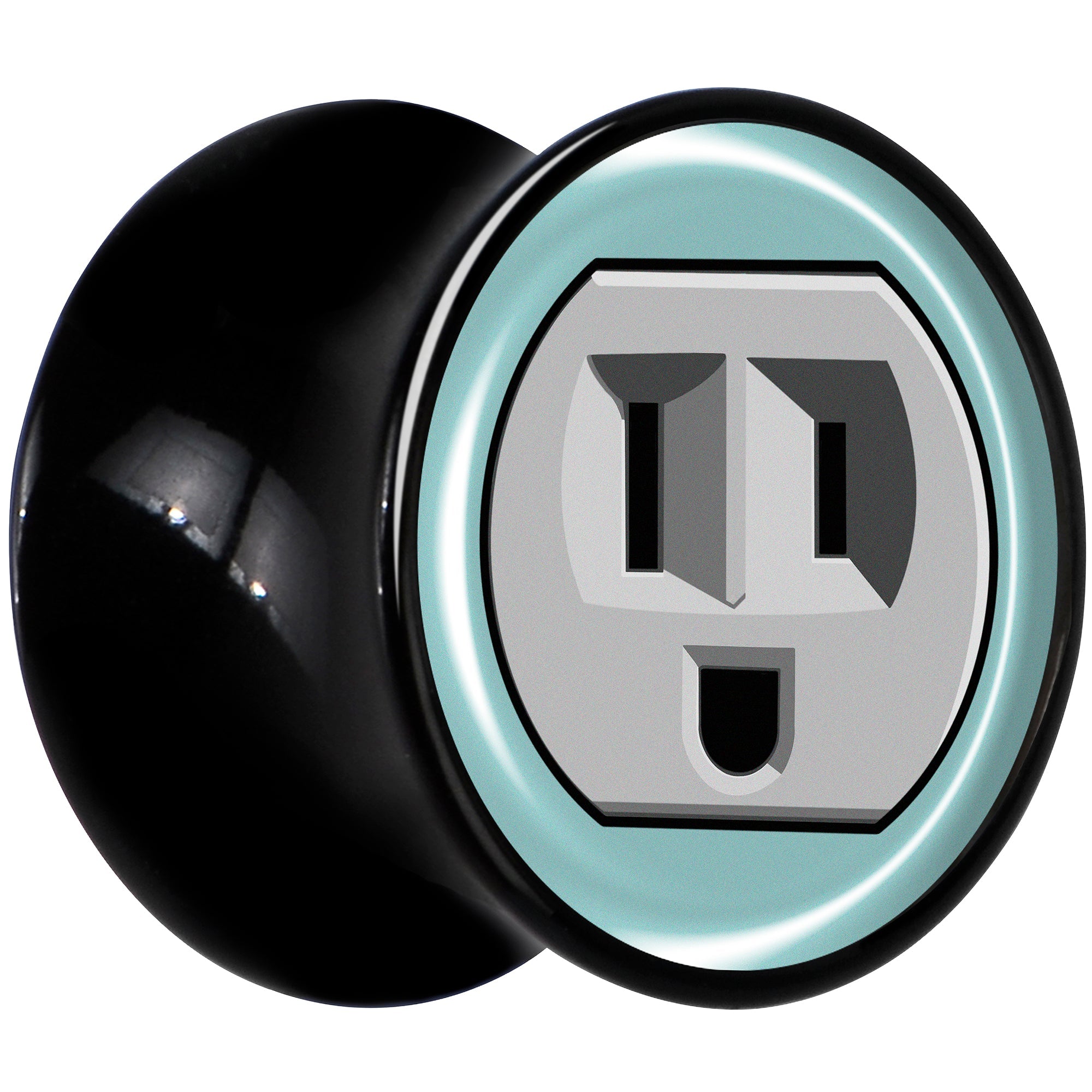 0G Smiling Plug Outlet Black Acrylic Saddle Plug Set by Onyx O