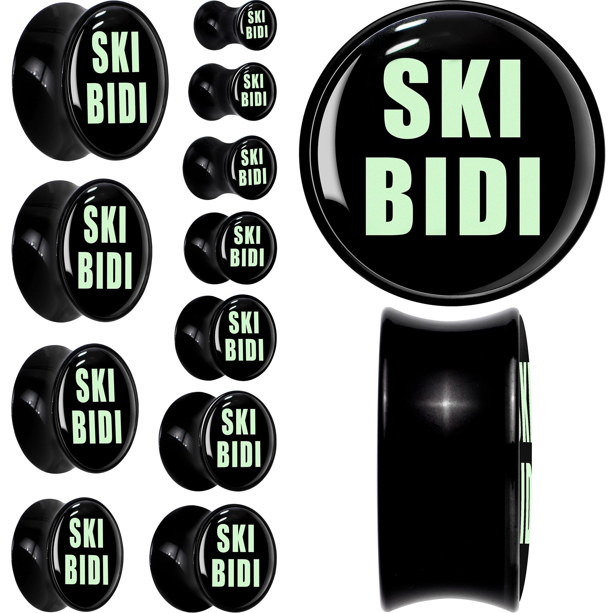 0G SKIBIDI Black Acrylic Saddle Plug Set by Onyx O