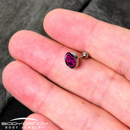 16G 1/4 Hollow Heart Doll Word Tragus Cartilage Earring by Onyx O