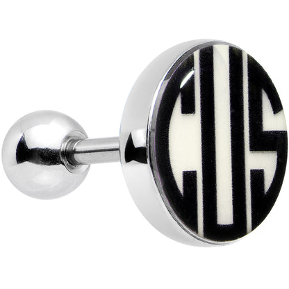 16G 1/4 Custom Glow in the Dark Initial Tragus Cartilage Earring