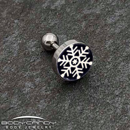 Glow in the Dark Holiday Snowflake Tragus Cartilage Earring by Onyx O