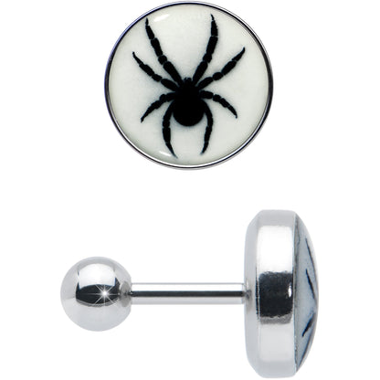 16G Glow in the Dark Black Widow Spider Tragus Cartilage Earring by Onyx O
