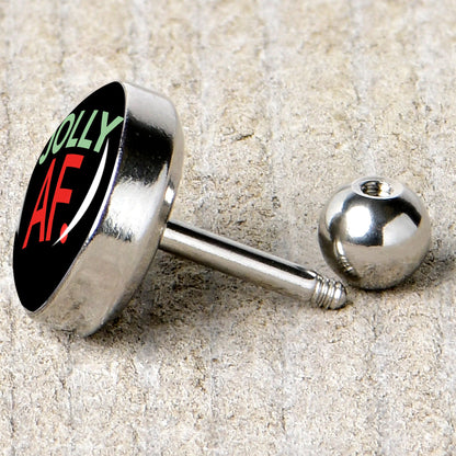 16G 1/4 Jolly AF Festive Holiday Tragus Cartilage Earring by Onyx O