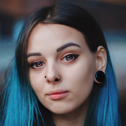 16G 1/4 Magnified Yellow Duck Cartilage Tragus Earring by Onyx O