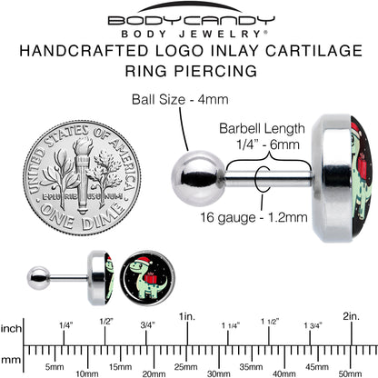 Christmas Holiday Dinosaur Tragus Cartilage Earring by Onyx O