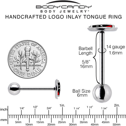 Battery Empty Barbell Tongue Ring by Onyx O