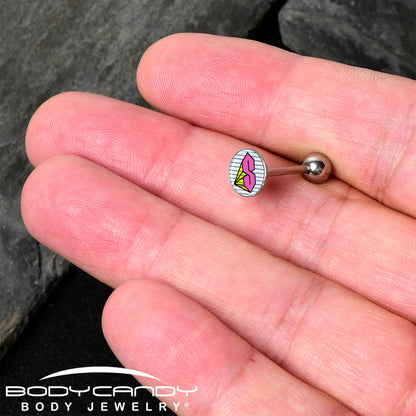 Hot Pink Cool S Barbell Tongue Ring by Onyx O