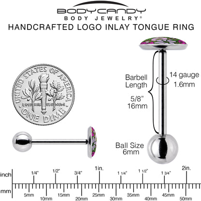 Blossom Creation Paradise of Pink Flowers Barbell Tongue Ring by Onyx O