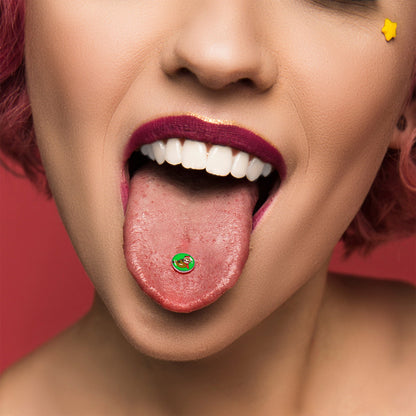 Santa Sloth Holiday Barbell Tongue Ring by Onyx O