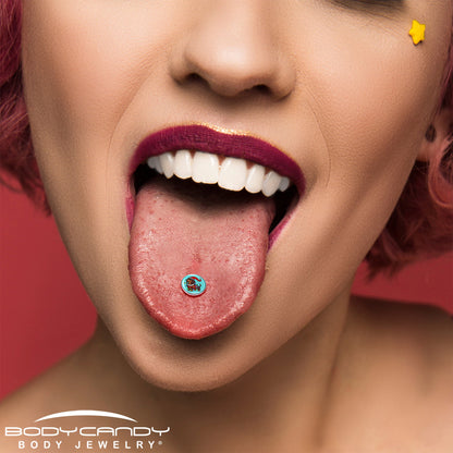 Christmas Holiday Weiner Dog Barbell Tongue Ring by Onyx O