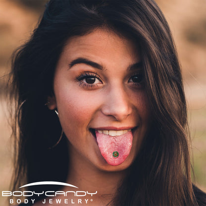 Christmas Holiday Zombie Gingergread Man Barbell Tongue Ring by Onyx O