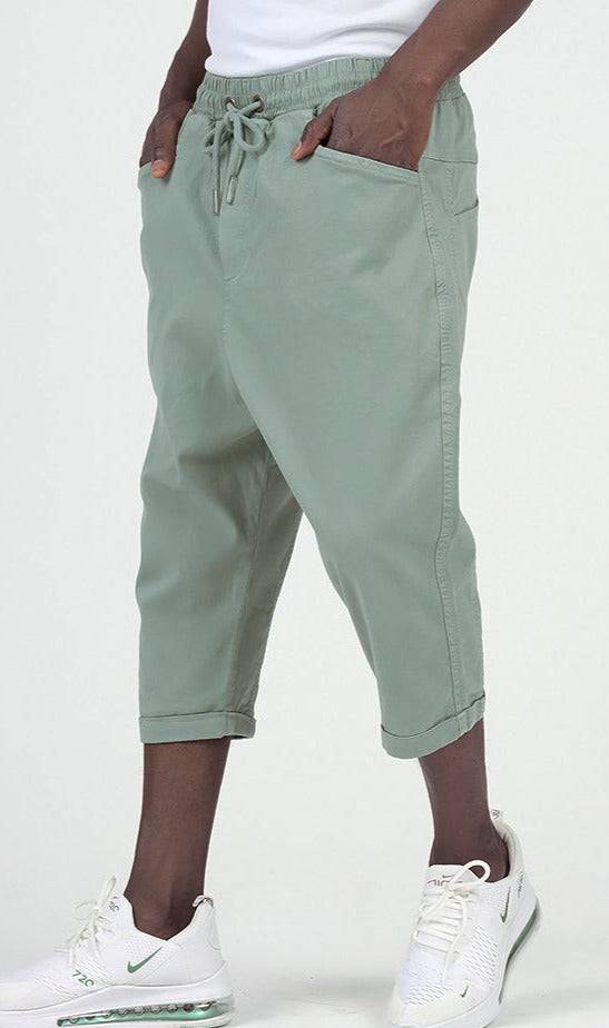 QL Cropped Trousers Stretch in Light Green